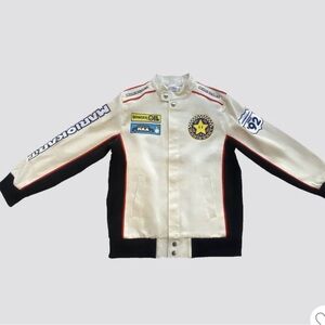 Cream and Black Racing Jacket